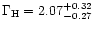 $\Gamma_{\rm H}=2.07^{+0.32}_{-0.27}$