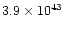 $3.9\times10^{43}$