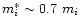 $m_i^\ast \sim 0.7~m_i$