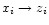 $x_i \to z_i$