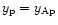 $y_{\rm p}=y_{{\rm Ap}}$