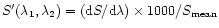 $S^{\prime}(\lambda_1, \lambda_2) = ({\rm d}S/{\rm d}\lambda)\times 1000/S_{\rm mean}$