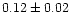 $0.12 \pm 0.02 $