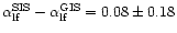 $\alpha^{\rm SIS}_{\rm lf} - \alpha^{\rm
GIS}_{\rm lf}=0.08\pm 0.18$