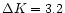 $\Delta K=3.2$
