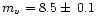 $m_v=8.5\pm\,0.1$