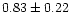 $0.83 \pm 0.22$