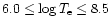 $6.0 \leq \log T_{\rm e} \leq 8.5$