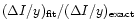 $( \Delta I/y)_{\rm fit}/(\Delta I/y)_{\rm exact}$