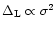 $\Delta_{\rm L}\propto \sigma^2$