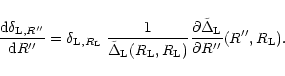 \begin{displaymath}%
\frac{{\rm d}\delta_{{\rm L},R''}}{{\rm d}R''} = \delta_{{\...
...{\partial\tilde{\Delta}_{\rm L}}{\partial R''}(R'',R_{\rm L}).
\end{displaymath}