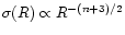 $\sigma(R) \propto R^{-(n+3)/2}$