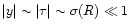 $\vert y\vert \sim \vert\tau\vert \sim \sigma(R) \ll 1$