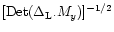$[{\rm Det}(\Delta_{\rm L}. M_y)]^{-1/2}$