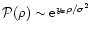 ${\cal P}(\rho) \sim {\rm e}^{y_{\rm s} \rho/\sigma^2}$