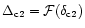 $\Delta_{\rm c2} = {\cal F}(\delta_{\rm c2})$