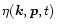 $\eta({\vec k},{\vec p},t)$