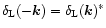 $\delta_{\rm L}(-{\vec k})=\delta_{\rm L}({\vec k})^{\ast}$