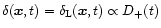 $\delta({\vec x},t) = \delta_{\rm L}({\vec x},t) \propto D_+(t)$