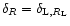 $\delta_{R}=\delta_{{\rm L},R_{\rm L}}$