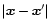 $\vert{\vec x}-{\vec x'}\vert$