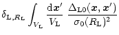 $\displaystyle \delta_{{\rm L},R_{\rm L}} \int_{V_{\rm L}} \frac{{\rm d}{\vec x'...
...{\rm L}} \; \frac{\Delta_{{\rm L}0}({\vec x},{\vec x'})}{\sigma_0(R_{\rm L})^2}$