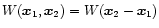 $W({\vec x}_1,{\vec x}_2)=W({\vec x}_2-{\vec x}_1)$