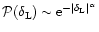 ${\cal P}(\delta_{\rm L}) \sim {\rm e}^{-\vert\delta_{\rm L}\vert^{\alpha}}$