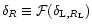 $\delta_{R}\equiv {\cal F}(\delta_{{\rm L},R_{\rm L}})$