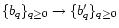 $\{b_q\}_{q \geq 0} \rightarrow \{b_q'\}_{q \geq 0}$