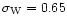 $\sigma _{\rm W}=0.65$
