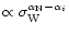 $\propto \sigma_{\rm W}^{\alpha_{\rm N}-\alpha_i}$