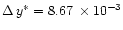 $\Delta \, y^\ast =
8.67 \, \times 10^{-3}$