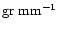 $\rm {gr\;mm}^{-1}$