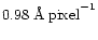 $\rm {0.98\;\AA\;pixel}^{-1}$