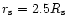 $r_{\rm s} = 2.5R_{\rm s}$