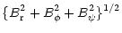 $\displaystyle \{B_{\rm r}^{2} + B_{\phi}^{2} + B_{\psi}^{2}\}^{1/2}$