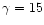 $\gamma = 15$