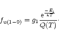 \begin{displaymath}{f_{\rm u(1-0)}} = {g_1}
\frac{{\rm e}^{\frac{-E_i}{kT}}}{{Q(T)}}\cdot
\end{displaymath}