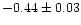 $-0.44\pm 0.03$