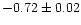 $-0.72\pm 0.02$
