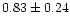 $0.83\pm 0.24$