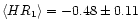 $\langle HR_1\rangle=-0.48 \pm
0.11$