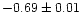 $
-0.69\pm 0.01$