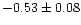 $-0.53\pm 0.08$