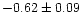 $-0.62\pm 0.09$