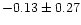 $-0.13\pm 0.27$