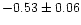 $-0.53\pm 0.06$