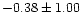 $-0.38\pm 1.00$