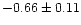 $-0.66\pm 0.11$